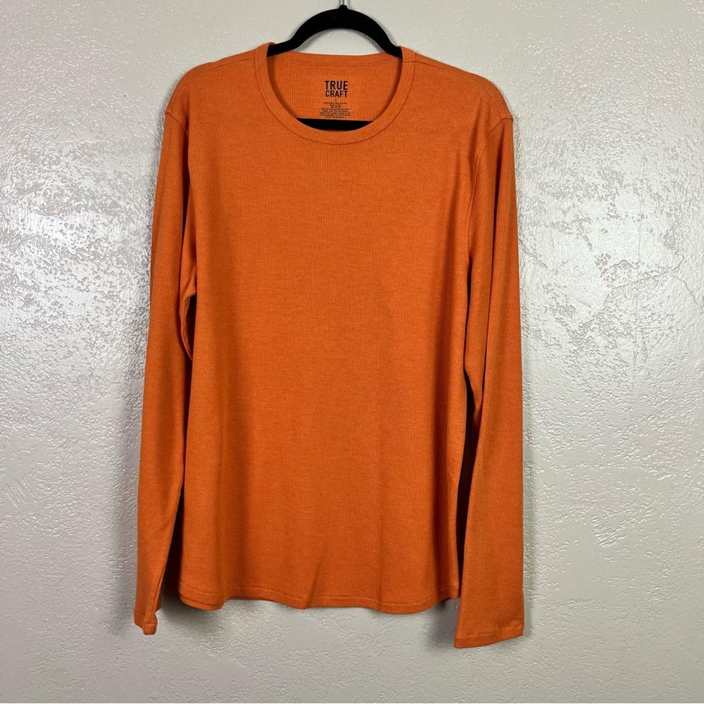 5 for $30 True Craft Orange Waffle Henly Pullover Top.  Size‎ Large